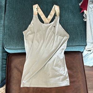 Nike Grey tank top with camo razer back straps- size small